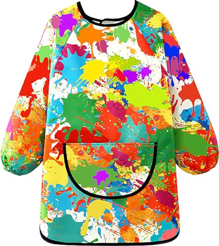 MESU Children's Art Smock Waterproof Artist Painting Apron Long Sleeve