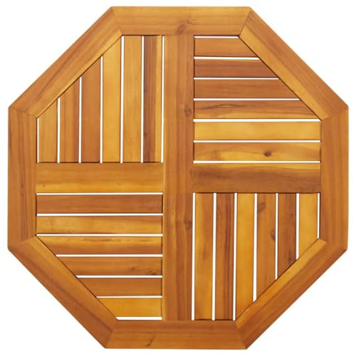 vidaXL Piano per Tavolo 70x70x2 cm Ottagonale Legno Massello di Acacia, Piano sostitutivo Tavolo, Piano per Tavolo da Esterno, Piano Ottagonale