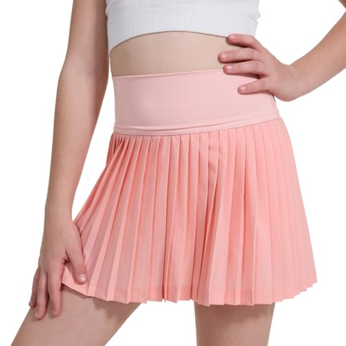 zffriction Gonna da Tennis per Ragazze Gonna da Tennis con Pantaloncini Gonna da Skater Plissettata per Bambini Gonna da Golf a Vita Alta con Tasche (IT, età, 4 Anni, 5 Anni, Regular, Rosa)