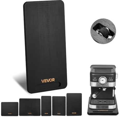 VEVOR Plateau Coulissant pour Appareils de Cuisine, 36,8x19,1 cm, Plateau Roulant avec Roulettes en Caoutchouc, Poignée Creuse, Planche Mobile, pour Cafetière, Petit Électroménager de Cuisine, Noir