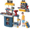 JONRRYIN Banco da Lavoro per Bambini, 46 Pezzi Cassetta Attrezzi Bambini, Attrezzi Costruzioni Giochi con Martello Cacciavite Trapano Elettrico, Giochi Imitazione Educativi, Idea Regalo