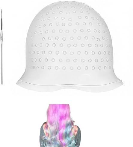 Ruayia SträHnchenhaube, Silikon Haar Highlight Kappe, SträHnchen Farbe Highlighting Cap SträHnen Set, SträHnenhaube mit Nadel Und Löchern Wiederverwendbar für Professional Salon Und Haus Haarefärben