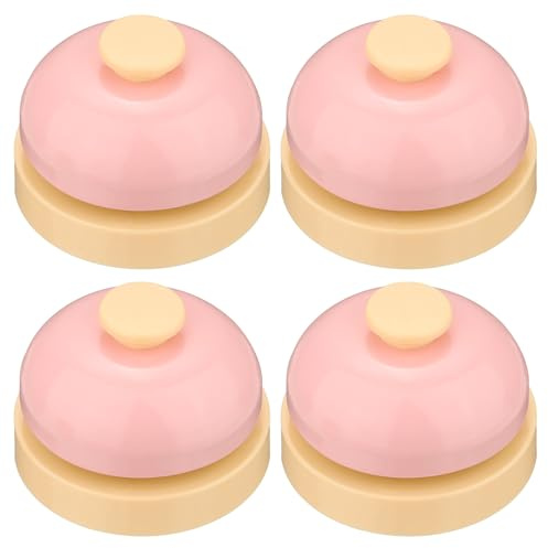 QUARKZMAN 4Pcs Campanelli Da Tavolo 2.52 Campanello Servizio Per Ufficio Hotel Classe Cena Ristorante Festa Addestramento Animali Rosa