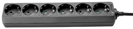Adam Hall Cables PDU 6 3M - Steckdosenleiste, 6-fach, ohne Schalter, schwarz, 3m