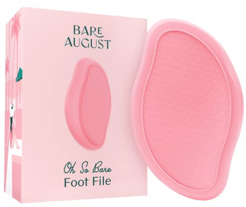 Bare August Glass Foot File Callus Remover- Heel Scraper & in Shower Foot Scrubber Dead Skin Remover - Pedicure Foot Buffer for Soft Feet
