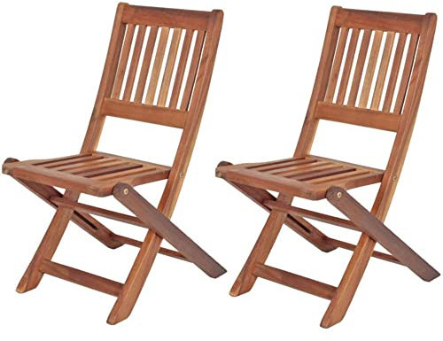 etc-shop Klappstuhl Holz Kinder Balkon Stühle 2er Set Holz Gartenstuhl Holz klappbar Eukalyptus, geölt max. 40kg, LxBxH 46x34x63 cm, 2er Set