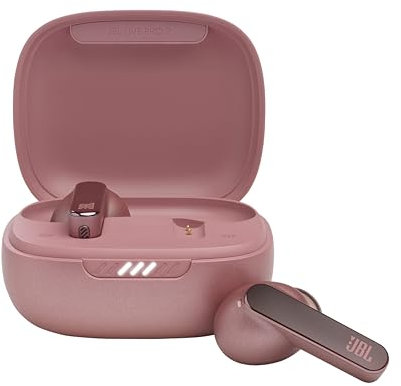 JBL Live Pro 2 TWS – Wasserdichte, True-Wireless In-Ear-Kopfhörer mit Noise-Cancelling - Rosa – Mit bis zu 40 h Musikwiedergabe