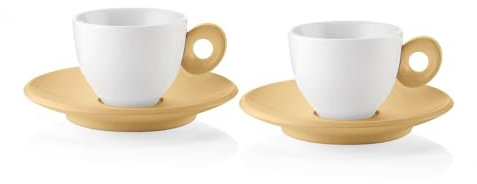 Guzzini - EVERYDAY Set 2 Tazzine da Caffè con Piattino - Giallo Senape - 081700211