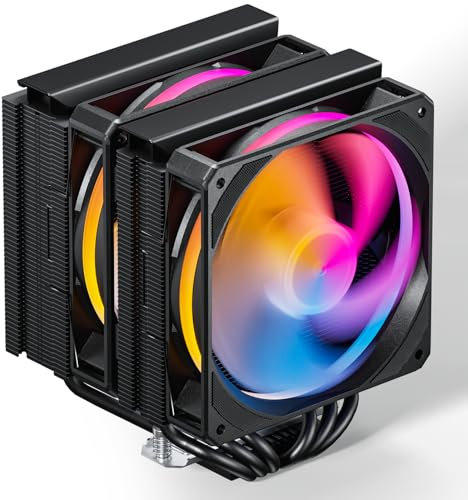 upHere Dissipatore CPU con 6 tubi di calore,a torre doppia con doppia Ventola LED RGB indirizzabile PWM da 120mm,Ventola per CPU per socket universale Intel LGA 2011/2066/(X79/X99) AMD AM5/AM4,D6DC