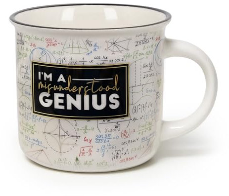 Legami - Taza Cuppuccino de porcelana nueva de hueso china, taza de desayuno, taza de café Thé lavable en lavavajillas, diámetro 10 cm, capacidad 350 ml, tema Genius