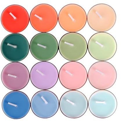 16 Colors Colored Scented Tealight Candles - Natural Soy Wax Candles with Essential Oils, Home Decor and Aromatherapy, Perfect for Home Use and Gifting (Color Series)