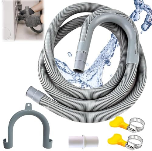 Tuyau Vidange Machine a Laver, 5 pièces Rallonge de Tuyau de Vidange, Tuyau de Vidange Universel,Tuyau D'évacuation D'eau,Vidange pour Lave-linge et Lave-vaisselle