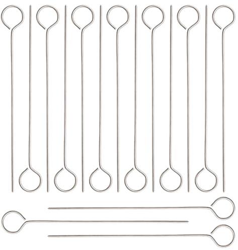 Yinluluna 15Pcs Stainless Steel Barbecue Skewers, Turkey Lacers Grill Needles for Trussing Turkey and Meat, BBQ Cooking and More (6.3 Inch)
