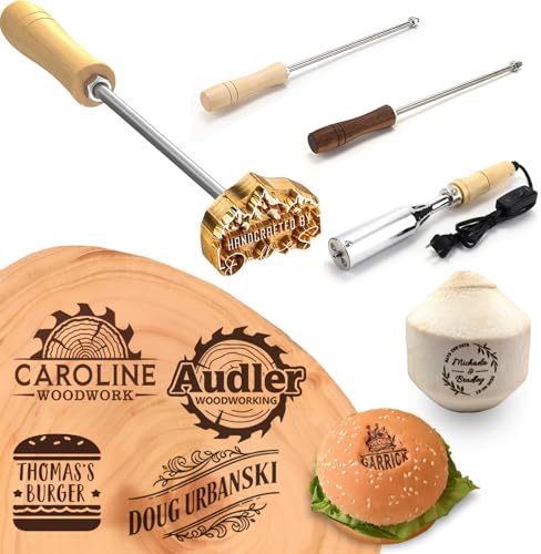 Custom Branding Iron for Wood Burger Leather Meat Personalized Logo Branding Iron for Handcrafted Gifts (2.5cm)