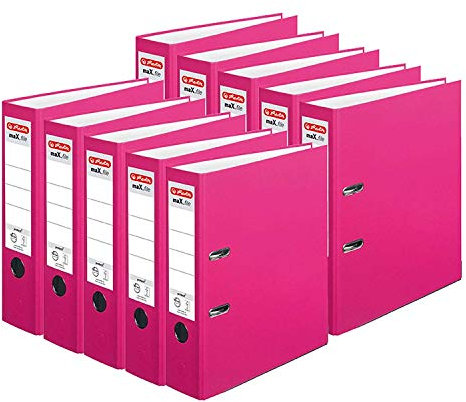 Herlitz Ordner maX.file protect A4, 8 cm breit (10er Pack | pink)