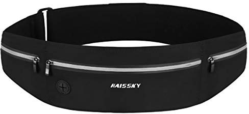 HAISSKY Running Belt, Waist Pack Ultra Light Fitness Belt Water Resistant Running Waist Pack for iPhone 15 Pro Max/14/13 Pro/12/11 Plus Waist Bag for Women Men Fit Smartphone Up to 6.9 inch