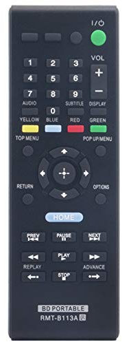 VINABTY RMT-B113A Télécommande de remplacement compatible avec Sony Portable Blu-ray Disc DVD Player BDP-SX1 BDP-SX910 BDP-SX90 BDP-SX1000