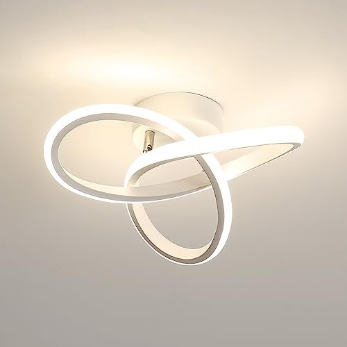 LED Deckenleuchte, 22W 2500LM Deckenlampe Natürliches Weiß 4500K, Modern Küchenlampe aus Aluminium LED Schlafzimmerlampe Weiß für Flur Küche Balkon Studio, Durchmesser 24cm