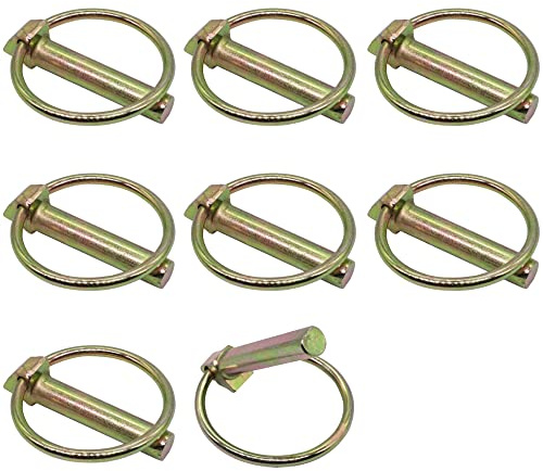 SKIR'CO (8 Stück) Klappsplinte aus verzinktem Stahl 9 mm, Klappsplinte, DIN 11023, Metallsplinte mit Ring