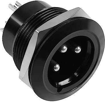 QIANRENON XLR Male Threaded Fixing Solder Adapter 3Pin XLR Male to Solder Terminal Round Connector XLR Panel Mount Socket, for Stage Lighting Sound Speaker Microphone Balanced/Unbalanced