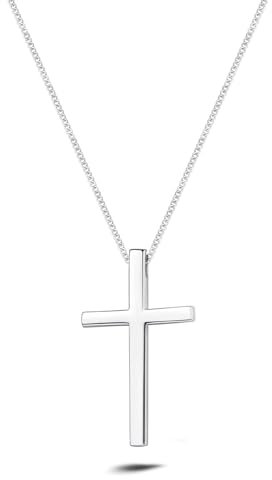 Kryzalite Frauen Kreuz Halskette, mit Geschenkbox S925 Sterling Silber Halskette Kreuz Anhänger Halskette Frauen Einfache und Schöne Halskette
