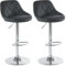 LEADZM Barhocker 2er Set, PU Barstuhl höhenverstellbar, 360° Drehstuhl, Küchenstuhl, Rückenlehne (Schwarz)