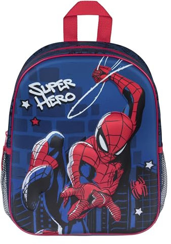 Undercover Spider Man 3D Rucksack - Hochwertiger Kinderrucksack mit Spider Man Motiv - Verstellbare Schultergurte - Geräumiges Hauptfach - Mit seitlichen Netztaschen - ab 4 Jahren