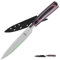 FULLHI Cuchillos Utilitarios, Cuchillo Japonés Multicolor de 5 pulgadas con funda, Cuchillo Universal Cuchillo de Cocina de Acero Inoxidable con Guarda (Madera Café)