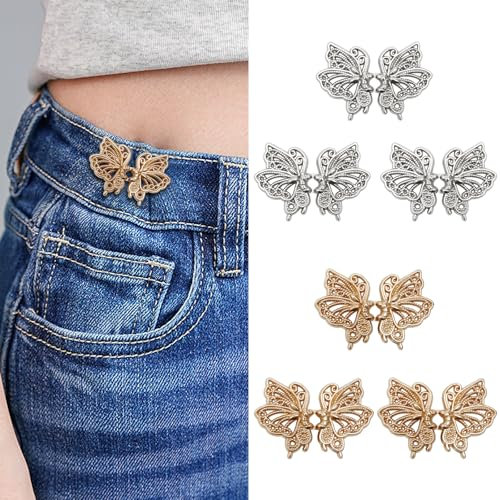 6 Stück Knöpfe Hosen Enger Machen, Hosen Enger Machen Clip, Jeans Knöpfe Ohne Nähen, Verstellbare Hosenknöpfe für Jeans, Kleider und Ärmel