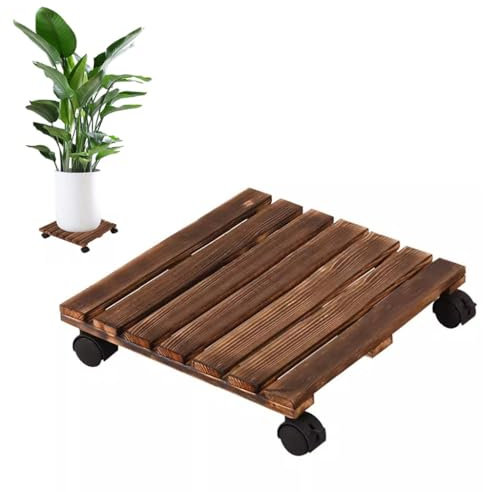 Carro para PlantasCarrito para Plantas Carro con Ruedas para Plantas Carro para Flores Bandeja para Plantas de Jardín con Ruedas, Carro para Plantas de Madera con Ruedas, Carro para Plantas