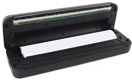 Bärbar Termisk Reseskrivare, Trådlös 203dpi 2600mAh Uppladdningsbar A4-bläckfri Mobil Skrivare med 1 Pappersrulle för Telefon-PC