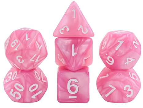 Epic Forge-Lot de 7 Dés multiformat – Rose nacré