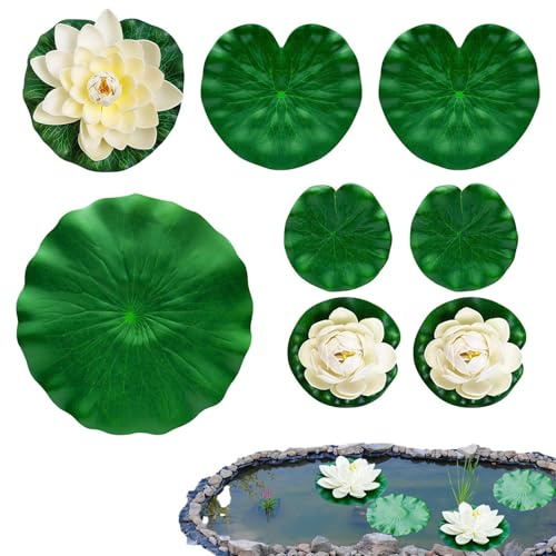 Piante Per Laghetto | Ninfea Artificiale Realistica - Accessori Giardinaggio Per Paesaggio Giardino Estivo Lago Cascada Primaverile Casa Cortile Party Meditazione