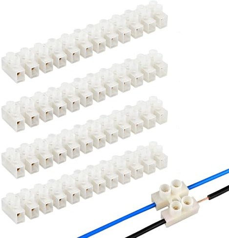 4Pack 30A Electrical Connector Blocks, 12 Way Terminal Block Strips