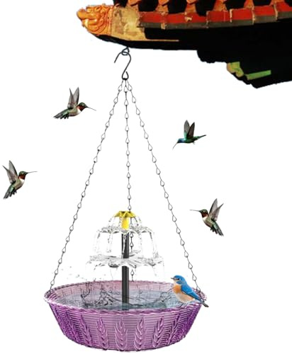 Genérico Fuente Solar para Baño de Aves,Decoración de Jardín | Fuente para Colibríes Exterior | para Jardineros Dueños Patios Jardines Delanteros y Traseros Pajareros Balcones Terrazas Patios