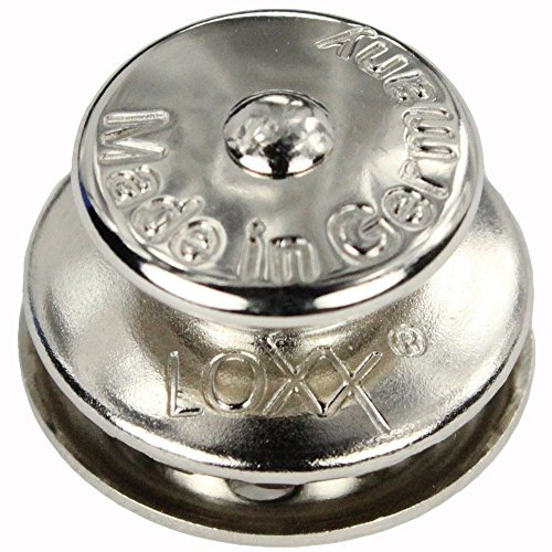 10 Stück Oberteil Knopf Groß für Stoff bis 2,5 mm, Standardscheibe - Messing vernickelt Made in Germany mit Werkzeug Schlüssel, Schnellverschluss