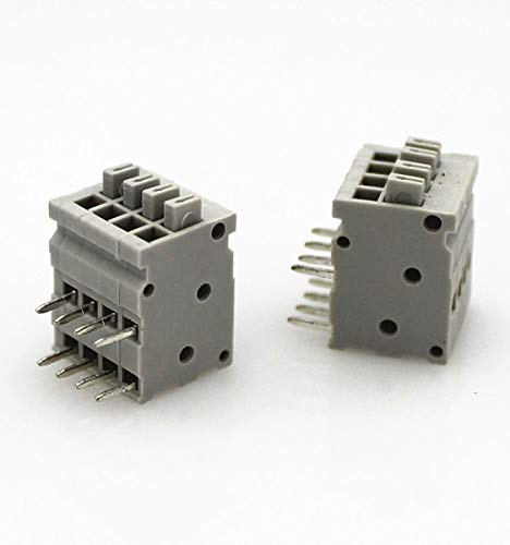 Davitu 50PCS 2POLE spring terminal block Right angle connector 2.54MM pitch kf141AR DG211R screwless terminals - (Color: Grey, Pins: 7P)