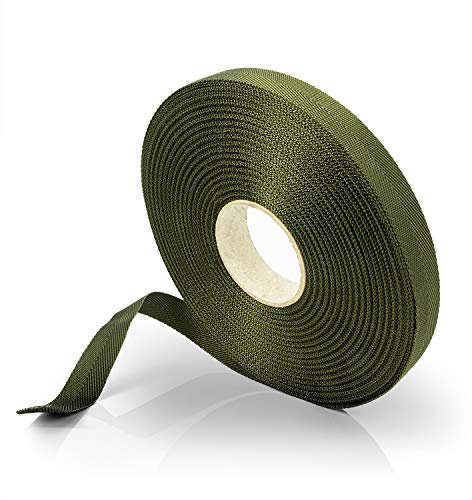 Effaband Bande de fixation pour plantes - 25 m - En polyester résistant aux intempéries et imputrescible - Pour la fixation des arbres - Vert olive - Largeur : 10 mm