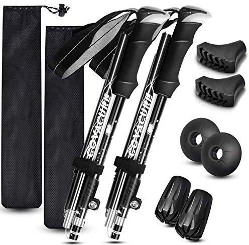 Covacure Trekking Poles Collapsible Hiking Poles - Aluminum Alloy 7075 Trekking Sticks with Quick Lock System, Telescopic, Collapsible, Ultralight for Hiking, Camping （100-120cm