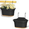 ZMTECH 30cm Hängende Pflanzgefäße Kit Kunststoff Wand Montiert Hängenden Blumentopf Rechteckig Blumentopf mit Entwässerungsbohrungen Untertasse für Balkon Garten Zaun mit 2 Haken (2er-Set, Dunkelgrau)