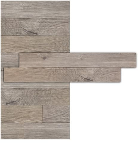 iWerk® Echtholz Wandpaneele grau | Selbstklebende premium Holzpaneele | Moderne Wand- & Deckenverkleidung für Wohnzimmer, Schlafzimmer & Flur | Design „Kiesel“ – 78 × 10 × 0,5 cm