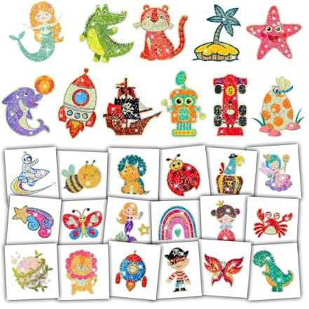 Leesgel Glitter Tattoos for Kids Party Bag Fillers, 204 Sheets, Various | Halloween Decorations Party Favours, Individually Wrapped, Temporary Tattoos Stickers, Class Games Toys, Birthday Supplies