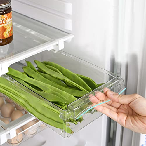 RANJIMA Kühlschrank Organizer Schublade, Kühlschrank Schubladen Ausziehbar Gemüsekiste Aufbewahrungsbox, Home Organizer, Ordnungssystem für Kühlschrank Box, Küche, Haushalt für Frisches Obst/Gemüse