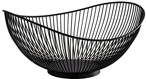 APS 30424 SVART - Cesto in metallo, 29,5 x 25,5 x 13,5 cm, colore: Nero