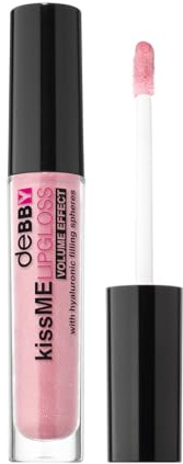 deBBY, kissME LIPGLOSS VOLUME EFFECT, Gloss Labbra con Acido Ialuronico Idratante, Effetto Volumizzante Naturale, Finish Extra Luminoso senza Appiccicare, Colore 05 Antique Rose