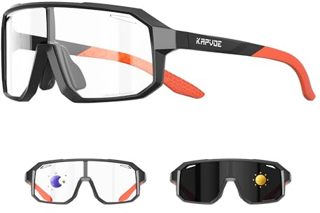 KAPVOE Occhiali Sportivi Fotocromatici Bambini UV400, Occhiali Baseball e Ciclismo in TR90 con Naselli Regolabili per Ragazzi e Ragazze 01