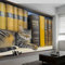 Wandtapete Tiere Katzen Bücher Fototapete, Gelb Vliestapete Bild Dekoration Wand-Dekor, 300 x 210 cm (B x H) Tapete Panorama Poster für Mädchen, Jungs Schlafzimmer Wohnzimmer