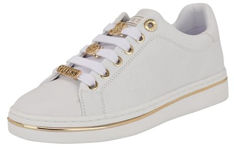 GUESS Women's Stasey Sneaker, White 141, 7 UK