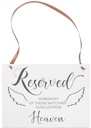 CREATCABIN Cartelli Posti A Sedere Riservati Cartelli Ala Appesi Riservati in Legno Cartelli Eventi Speciali Riservati Matrimoni Rustici Cartelli Posti A Sedere Riservati Ristorante 25x19x0.45cm