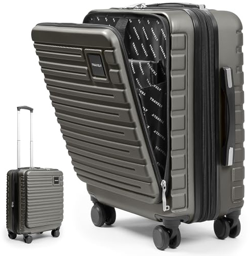 Travely Premium Handgepäck 55x40x23cm erweiterbar, passend für Lufthansa, Eurowings und co. I 41L - 50L Handgepäck mit sanften Rollen und praktischem TSA Schloss, Reise